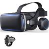 BHJAYIGS Occhiali VR, Visore Realtà Virtuale 3D, VR Visore Cuffie, Glasses 3D con Lenti HD Anti Luce Blu, Compatibili con Smartphone iPhone Android da 4,7-7,2 Pollici, Regalo di Natale, Regalo(A)