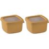 Snips, Aroma Box Contenitore Alimenti 0.50L Salva Freschezza, Impilabile, Microonde e Lavastoviglie, Box per Alimenti 12x12x7 cm, Senape, Made in Italy (Confezione da 2)