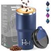 HoneyHolly Termos Caffè 600 ML, Tazza termica Riutilizzabili Prova di Perdite, Bicchiere Termico, Acciaio Inox 304, Travel Mug per Caffè Caldo e Freddo, Latte e Tè