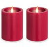 Idena 50158 - Candela LED di Circa 11 x 7,5 cm, Candela in Cera Vera con Luce tremolante, Colore Casuale, alimentata a Batteria, Timer da 6 Ore, Come Decorazione per Feste, Decorazione Natalizia