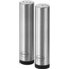 RÖSLE Set sale e pepe FLEXX 2GO in acciaio inox con chiusura in silicone e supporto in silicone, colore: argento/nero