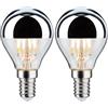 Paulmann 28667 Lampadina LED filamento a goccia 4,8 Watt lampadina testina a specchio argentato 2700 K bianco caldo dimmerabile E14 (Confezione da 2)
