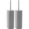 Gedy Seventy Ekoplà Scopino Bagno WC, Materiale Plastica Riciclata, Scopino WC Colore Grigio Opaco, Scopino Bagno da Appoggio con Ciuffo in Setole Nere di Nylon, Dimensioni L9xP9xH38,8cm Peso 240gr