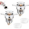Diboniur Tappo Lavandino Bagno, 2 Pezzi Tappo bidet migliorato, Cestello filtro estraibile, tappo lavandino cucina universale per vasca da bagno, cucina, lavabo (apertura foro di scarico 32-41 mm)