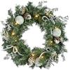 WeRChristmas, Ghirlanda natalizia con 20 lucine LED (luce bianca-fredda), 60 cm, Argento (silber/Ice)