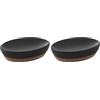 Gedy G-Canberra saponetta, Misure e Peso: 3X13X9,5 CM & 0,184 kg, Porta Sapone Solido Realizzato in Ceramica e Sughero, Finitura Nera, Design R&S, 2 Anni di Garanzia, Nero, Unica (Confezione da 2)
