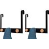 Amig - Appendiabiti per Radiatore da Bagno - Portasciugamani Nero con Ganci in Bambù - Appendino senza Fori - Design Moderno e Minimalista (Confezione da 2)