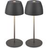 Briloner - Mini lampada da tavolo senza fili, IP44, touch, lampada da comodino, lampada scrivania, lampada LED, lampada LED ricaricabile, lampada da lettura, lampada touch, 8x20 cm (DxH), antracite