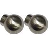 Gardinia Bottoni terminali per aste per Tende, 2 x Cappuccio terminale a Sfera, Metallo, Aspetto Acciaio Inox, Ø 25 mm (Confezione da 2)
