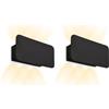 Briloner - Applique senza collegamento alla rete elettrica con batteria ricaricabile, touch, dimmerabile, applique, 17x9x4,3 cm, nero (Confezione da 2)