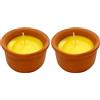Cereria Di Giorgio - 2 Vasetti in coccio alla Citronella di Java 100% Naturale - Anti zanzare e insetti - Diametro 8 cm Altezza 4.5 cm - Durata 12 ore (Confezione da 2)
