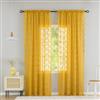 YJ YANJUN Tende giallo senape, lunghe 240 cm, per soggiorno, pizzo retrò, stile moderno, tende per finestre gialle trasparenti filtranti, set di 2 pannelli, 2,4 m