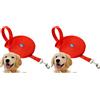 Edipets, Guinzaglio Lungo per cani, Addestramento, 3 metri, 5 m, 10, m, 15 m e 1.5 m, Nylon, Resistente e Leggero Adatto per Tutti i Cani (3 m, Rosso) (Confezione da 2)
