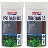 Amtra Pro Gran Micro 0.5-250 ml, Mangime completo per pesci rossi d'acqua dolce e marina di piccola taglia, micropellet da 0.5 mm, con farina di vermi, gamberetti e alghe (Confezione da 2)