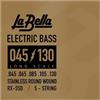 La Bella Strings »RX SERIES STAINLESS STEEL - RX-S5D - 5-STRING E-BASS« Corde per Basso Elettrico 5-Corde - Stainless Steel - 045-130