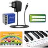 ffalstaff Alimentatore ffalstaff da 9,5V Compatibile con Tastiere CASIO, Adesivi in PVC Trasparente con Notazione Italiana e Internazionale, App di Apprendimento per Pianoforte e E-book Suona la Tastiera
