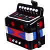 Yardwe Fisarmonica Mini per Ragazzo Ragazza Nero in Abs e Metallo Strumento Musicale Educativo per Pratica Musicale e Miglioramento Cognitivo Giocattolo Professionale