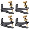 KAIY Accordatori fini per violino 4/4-3/4, regolatore spinner in metallo inossidabile, nichelato antiruggine, 4 pezzi nero/oro