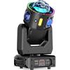 Coolighine Teste Mobili LED 150W Beam Luci da Discoteca Rotazione di 360° RGBW illuminazione per Natale DJ Bar Halloween Compleanno Discoteca