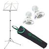 K&M 101 - Leggio nichelato con custodia e leggio Keepdrum magneti, 2 pezzi