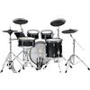XDrum DD-670 Batteria elettronica mesh drum kit con vero hi-hat e gusci in legno - pad rullante 14 e kick pad da 20 - 720 suoni, 20 kit preimpostati e 20 kit utente - hardware incluso - Nero lucido