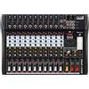 Italian Stage IS 2MIX12PRO - Mixer audio stereo 12 canali + DSP Multi FX, Lettore/registratore USB integrato e Bluetooth, Nero