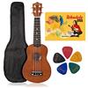 ffalstaff Ukulele Soprano ffalstaff ® color Caffè con Borsa, Plettri e metodo rapido L'Ukulele ORA