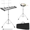 KOMFOTTEU Set con supporto regolabile in altezza, 32 note xilofono con 1 paio di bacchette e bacchette per batteria e 1 tamburo per esercizi a 8 angoli, per bambini, adulti