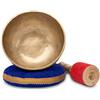 XDrum Omshanti Ciotola Sonora 22 cm Set Completo, Fatto a mano in India | Materiale: lega di ottone, Diametro: ca. 22 cm, Peso: ca. 1500 g, Colore: oro, Cuscino, Ideale come base per ciotola tibetana
