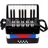 Btuty Fisarmonica 17 tasti 8 basso pianoforte strumento musicale per principianti regalo di compleanno (nero)