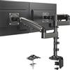 HUANUO Supporto schermo PC 2 schermo da 13 a 32 pollici, braccio per schermo PC regolabile in altezza, braccio schermo PC a movimento completo supporto VESA 75 x 75/100 x 100 mm