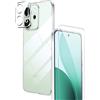 Rojeuinn cover per OPPO Reno 14 5G +1 pezzo Vetro Temperato+1 pezzo Pellicola protettiva per la fotocamera,schermo ultra trasparente,custodia protettiva morbida anticaduta e antipolvere-Trasparente