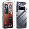 Rojeuinn cover per Nothing Phone 3A + 1 pezzo Vetro Temperato, Proteggi schermo ultra trasparente con durezza 9H, custodia protettiva morbida anticaduta e antipolvere -Trasparente