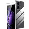 Rojeuinn cover per OPPO Reno 13F/13 FS 4G/5G +1 pezzo Vetro Temperato, Proteggi schermo ultra trasparente con durezza 9H, custodia protettiva morbida anticaduta e antipolvere -Trasparente