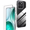 Rojeuinn cover per Honor X8c +1 pezzo Vetro Temperato, Proteggi schermo ultra trasparente con durezza 9H, custodia protettiva morbida anticaduta e antipolvere -Nero