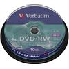 Verbatim 43552 DVD-RW, 4.7 Gb, 4x, Spindle, 10 Pezzi