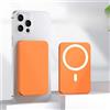Rocky Green Caricatore Power Bank Wireless Magnetico 3000/5000/10000mAh per telefono Serie 8-15 | 7 Colori | Ricarica Magnetica Universale | Ricarica Rapida Cablata + Wireless | Sottile e Portatile (arancia