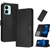 PanXCase Cover Libro per Oppo A6x 5G/4G / Oppo A6 5G/4G - Custodia PU Pelle Wallet, Supporto, 3 Porta Carte, Magnetica Antiurto Case (Nero)