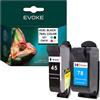 EVOKE 45 78 Kit di inchiostri compatibili con HP 920C 930c 940 950c 960c 970c 980c 1280 (kit nero tricolore) 1630 pagine 76 ml