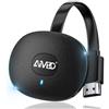 AT-Mizhi Adattatore per display HDMI wireless, 4K HDMI, adattatore Wifi, supporto per Miracast, DLNA, Airplay, per Android/i-OS/Windows/Mac OS/HDTV/Monitor/Proiettore