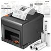 Fuhuihe Stampante POS Termica 80mm con Taglierina Automatica e 5 Rotoli di Carta - 300mm/s per PC Windows, USB LAN Bluetooth