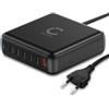 CELLONIC Caricatore USB-C 200W GaN, Stazione di Ricarica 6 Porte con Power Delivery e QC 3.0 per Laptop, Tablet e Smartphone