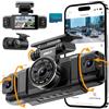 IIWEY N5 - Telecamera da cruscotto a 4 canali, visione a 360° da tutti i lati, FHD 1080P anteriore e posteriore all'interno, telecamera da cruscotto sinistra destra per auto, 8 lampade IR, WiFi 5G e