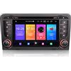 Erisin 7 pollici Android 10.0 Autoradio Bluetooth GPS Navigatore per Audi A3 S3 RS3 RNSE-PU Supporto Wireless CarPlay DSP WiFi Android Auto DAB+ OBD2 RDS FM DVB-T/T2 TPMS CD Player 【2GB RAM+32GB ROM】