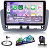 Rimoody 4G+64G Wireless Carplay Android Autoradio per Seat Ibiza 6j 2012-2015 9 Pollici Incell Schermo Autoradio con Android Auto GPS Navi WiFi Mirror Link Bluetooth FM/RDS/EQ/SWC Telecamera Posteriore