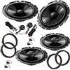 EvoTuning Kit 6 Casse Altoparlanti per VW Golf VII Mk7 dal 2012 al 2021 compatibile con Pioneer TS-G170C+TS-F1720F Anteriori e Posteriori + 4 Anelli Adattatori + 4 Cavi/connettori (no plug and play)