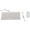 lvifloae Tastiera USB ultra sottile con cavo, tastiera sottile, mouse, set combo mouse ottico, mini compatto, plug and play per PC, laptop, ufficio, casa, lavoro, computer desktop (Bianco)