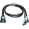 xiwai Cavo dati da PCI-E 5.0 MCIO STR PCI-E Mini Cool Edge IO 8i a 74 pin maschio a doppio MCIO 38 pin maschio, ad alta velocità, cavo dati da 50 cm