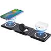 Elegon Caricatore Wireless 3 Ultra-Veloce, Stazione di Ricarica Wireless 3-in-1 100 W con 2 Porte USB-C & 2 Porte USB-A, Caricatore Rapido per Telefono, Smartwatch & Earphones