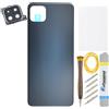 Double Sure Parte di riparazione posteriore in plastica grigia per Samsung Galaxy A22 5G SM-A226B con telaio della fotocamera posteriore lente in vetro adesivo pre tagliato e kit di strumenti